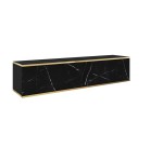 TV-Lowboard Oro 135 marmor schwarz hängend