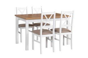 Esstisch ausziehbar Alba 1 + 4 Holzstühle Nilo 10