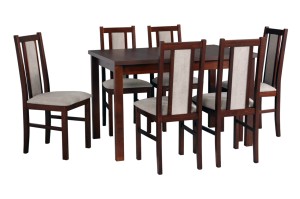 Esstisch ausziehbar Alba 2 + 6 Holzstühle Bos 14