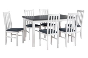 Esstisch ausziehbar Alba 2 + 6 Holzstühle Bos 10
