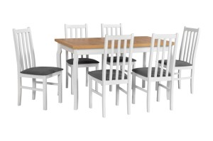 Esstisch ausziehbar Alba 5 + 6 Holzstühle Bos 10