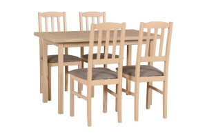 Esstisch ausziehbar Max 3 + 4 Holzstühle Bos 3