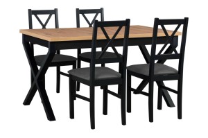 Esstisch ausziehbar Ikon 1 + 4 Holzstühle Nilo 10