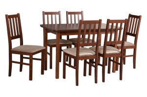 Esstisch Max 4 + 6 Holzstühle Bos 4