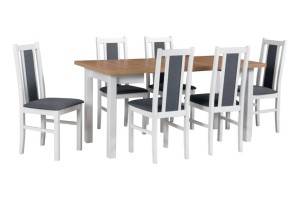 Esstisch ausziehbar Max 8 + 6 Holzstühle Bos 14