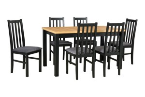 Esstisch ausziehbar Modena 1 + 6 Holzstühle Bos 10