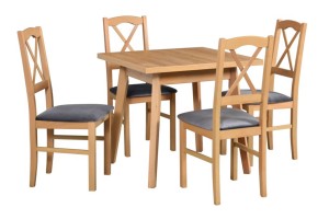 Esstisch ausziehbar Oslo 1 L + 4 Holzstühle Nilo 11