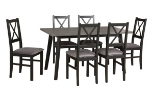 Esstisch ausziehbar Oslo 5 + 6 Holzstühle Nilo 10
