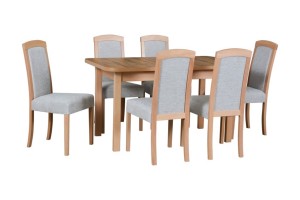 Esstisch ausziehbar Wenus 2 XL + 6 Holzstühle Roma 7