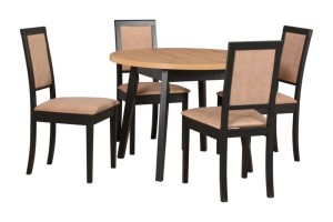 Esstisch ausziehbar Oslo 3L + 4 Holzstühle Roma 13