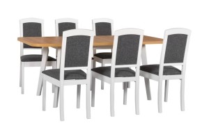 Esstisch ausziehbar Oslo 6 + 6 Holzstühle Roma 14