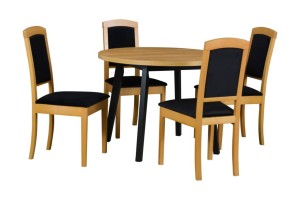 Esstisch Oslo 3 + 4 Holzstühle Roma 14
