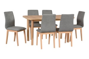 Esstisch ausziehbar Wenus 2P + 6 Holzstühle Luna 1