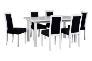 Esstisch ausziehbar Wenus 5S + 6 Holzstühle Roma 3