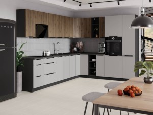 Küchenmöbel-Set Arona+Mozna 310 x 250 cm mit Arbeitsplatte