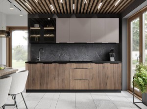 Küchenmöbel-Set "B" Kochzeile Arona/ Monza 260cm mit Arbeitsplatte