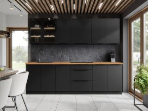 Küchenmöbel-Set "B" Kochzeile Siena 260cm mit Arbeitsplatte