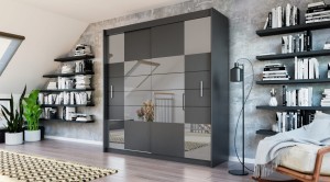 Schwebetür Kleiderschrank Aruba 2 203 graphit