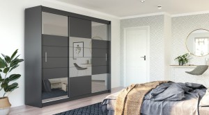 Schwebetür Kleiderschrank Aruba 2 250 graphit