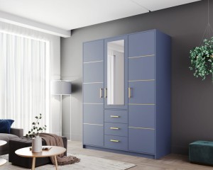 Drehtür Kleiderschrank Bali 3D verblasstes blau