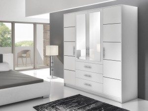 Drehtür Kleiderschrank Bali 4D weiß