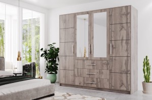 Drehtür Kleiderschrank Bali 4D wellington eiche