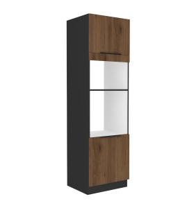 Umbauschrank für Backofen und Mikrowelle Monza Nussbaum 60 DPM-210 2F