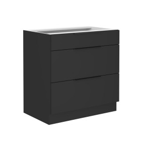 Unterschrank Siena schwarz 80 D 3S BB