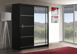 Schwebetür Kleiderschrank Vista 150 schwarz