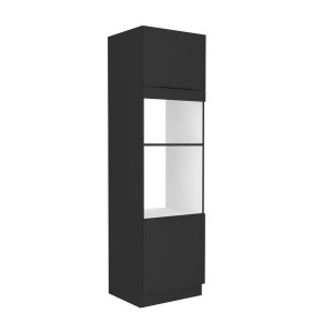 Umbauschrank für Backofen und Mikrowelle Siena schwarz 60 DPM-210 2F