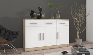Kommode Paris 3F3S sonoma/biały