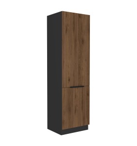 Kühl-Gefrierumbauschrank Monza Nussbaum 60 LO-210 2F