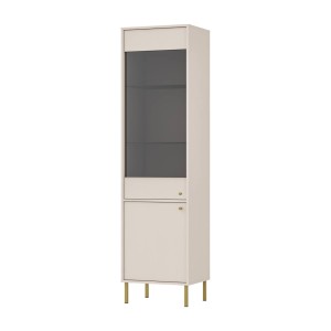 Vitrine Tokio 2F sandbeige Möbelfüße gerade