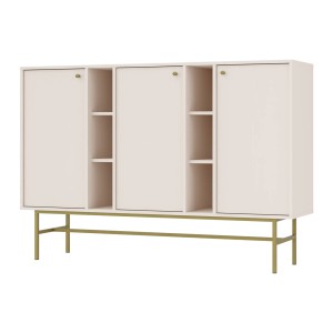 Kommode Tokio 3FO sandbeige Möbelfüße Metallrahmen
