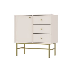 Kommode Tokio 1F3S sandbeige Möbelfüße Metallrahmen