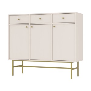 Kommode Tokio 3F3S sandbeige Möbelfüße Metallrahmen