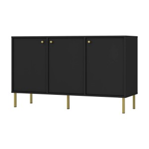 Kommode Tokio 3F graphitschwarz Möbelfüße gerade