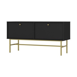Lowboard TV-Schrank Tokio 2K graphitschwarz Metallrahmenfüße