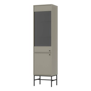 Vitrine Tokio 2F eukalyptus Metallrahmenfüße