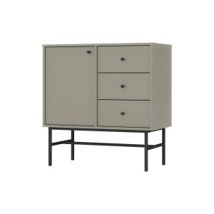 Kommode Tokio 1F3S eukalyptus Metallrahmenfüße