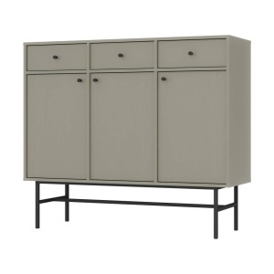 Kommode Tokio 3F3S eukalyptus Metallrahmenfüße