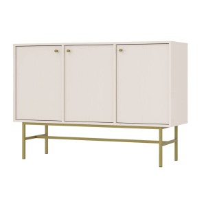 Kommode Tokio 3F sandbeige Möbelfüße Metallrahmen