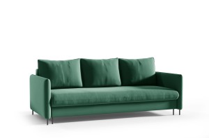 Sofa Bella dunkelgrün mit Schlaffunktion - Stoff Riviera 38