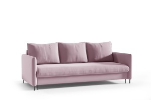 Sofa Bella zartrosa mit Schlaffunktion - Stoff Riviera 62