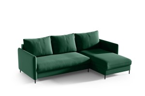 Ecksofa Bella dunkelgrün - Stoff Riviera 38