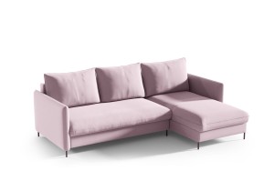 Ecksofa Bella zartrosa - Stoff Riviera 62