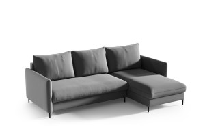 Ecksofa Bella hellgrau - Stoff Riviera 91