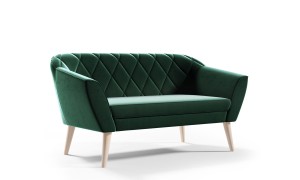 Skandinavisches Sofa Victoria 2-Sitz dunkelgrün - Stoff Riviera 38