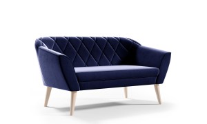 Skandinavisches Sofa Victoria 2-Sitz dunkelblau - Stoff Riviera 81
