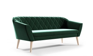 Skandinavisches Sofa Victoria 3-Sitz dunkelgrün - Stoff Riviera 38